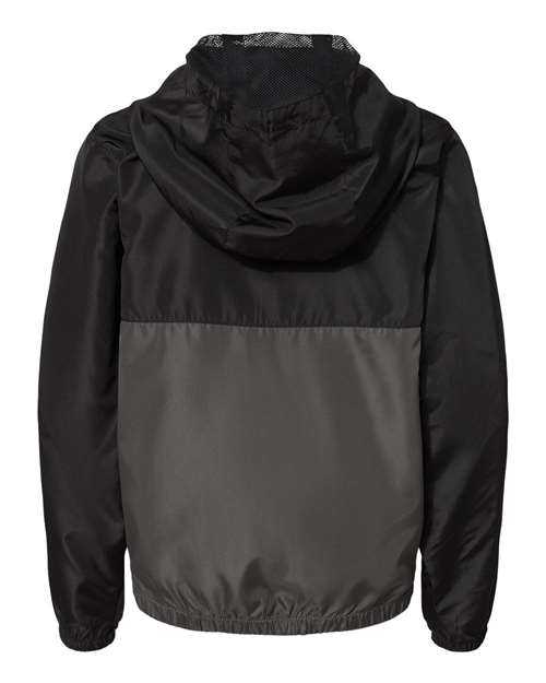Independent Trading Co EXP24YWZ Youth Lightweight Windbreaker Full-Zip Jacket - Black Graphite - HIT a Double