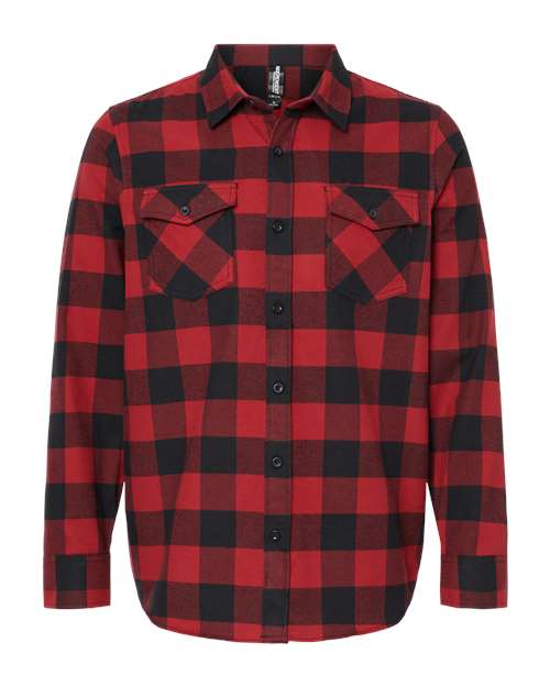 Independent Trading Co EXP50F Flannel Shirt - Red Black - HIT a Double