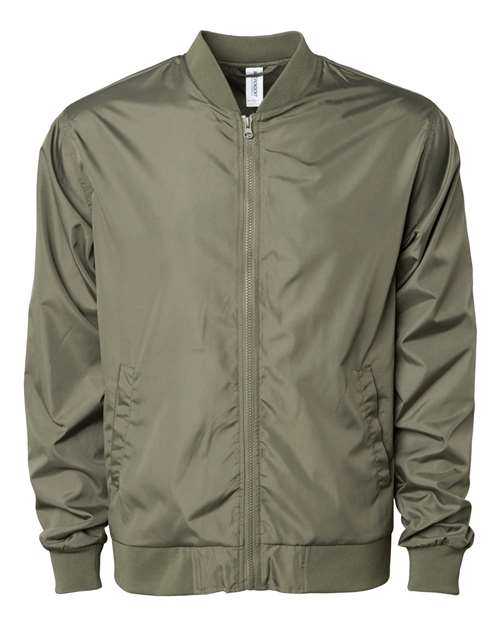 Independent Trading Co EXP52BMR Lightweight Bomber Jacket - Army - HIT a Double