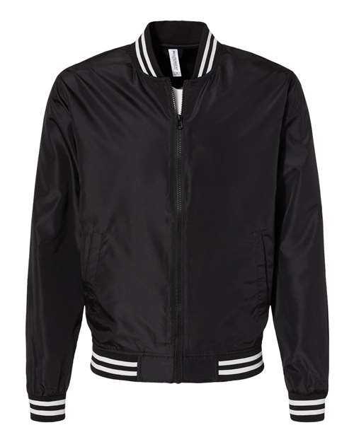 Independent Trading Co EXP52BMR Lightweight Bomber Jacket - Black White Stripe - HIT a Double