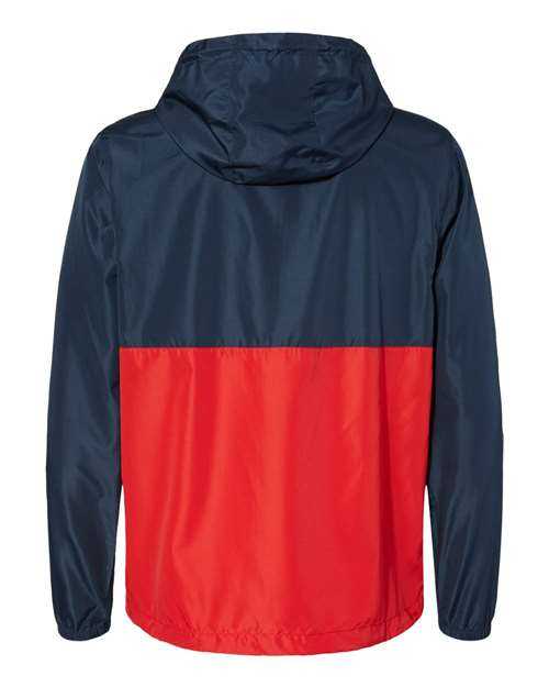 Independent Trading Co EXP54LWP Unisex Lightweight Quarter-Zip Windbreaker Pullover Jacket - Classic Navy Red - HIT a Double