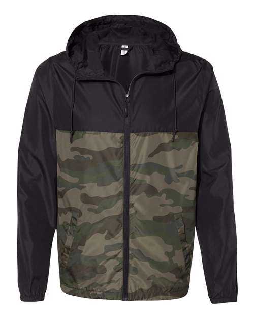 Independent Trading Co EXP54LWZ Unisex Lightweight Windbreaker Full-Zip Jacket - Black Forest Camo - HIT a Double