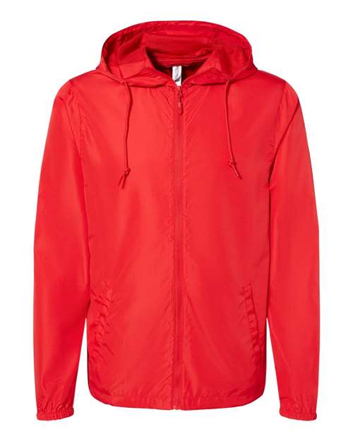 Independent Trading Co EXP54LWZ Unisex Lightweight Windbreaker Full-Zip Jacket - Red - HIT a Double