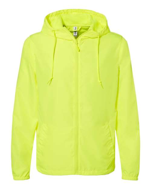 Independent Trading Co EXP54LWZ Unisex Lightweight Windbreaker Full-Zip Jacket - Safety Yellow - HIT a Double