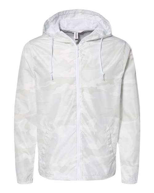 Independent Trading Co EXP54LWZ Unisex Lightweight Windbreaker Full-Zip Jacket - White Camo - HIT a Double