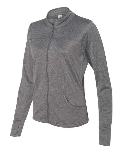Independent Trading Co EXP60PAZ Women&#39;s Poly-Tech Full-Zip Track Jacket - Gunmetal Heather - HIT a Double