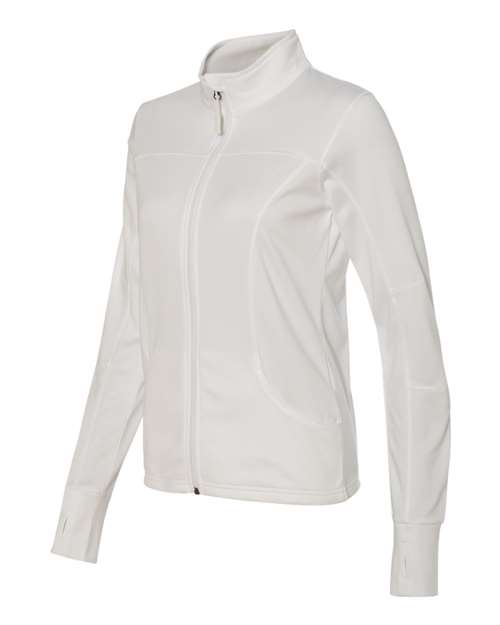 Independent Trading Co EXP60PAZ Women&#39;s Poly-Tech Full-Zip Track Jacket - White - HIT a Double