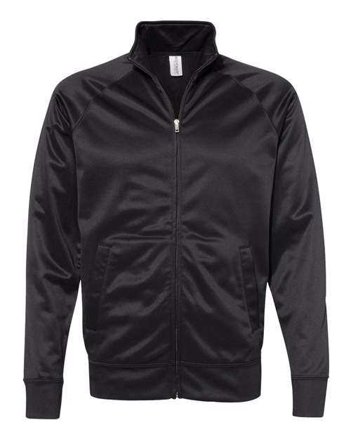 Independent Trading Co EXP70PTZ Unisex Lightweight Poly-Tech Full-Zip Track Jacket - Black Black - HIT a Double