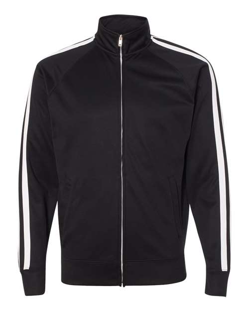 Independent Trading Co EXP70PTZ Unisex Lightweight Poly-Tech Full-Zip Track Jacket - Black White - HIT a Double