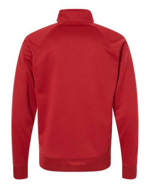 Independent Trading Co EXP70PTZ Unisex Lightweight Poly-Tech Full-Zip Track Jacket - Brick Red White - HIT a Double