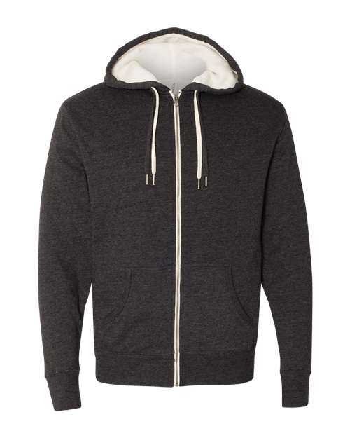 Independent Trading Co EXP90SHZ Unisex Sherpa-Lined Hooded Sweatshirt - Charcoal Heather - HIT a Double