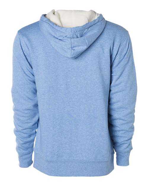 Independent Trading Co EXP90SHZ Unisex Sherpa-Lined Hooded Sweatshirt - Sky Heather - HIT a Double