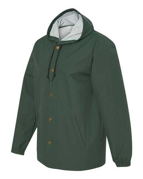 Independent Trading Co EXP95NB Water-Resistant Hooded Windbreaker - Forest Green - HIT a Double