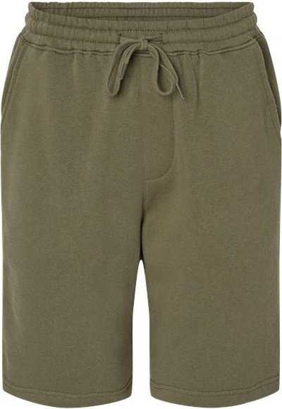 Independent Trading Co IND20SRT Midweight Fleece Shorts - Army" - "HIT a Double
