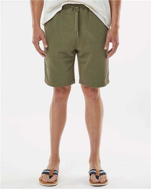 Independent Trading Co IND20SRT Midweight Fleece Shorts - Army" - "HIT a Double