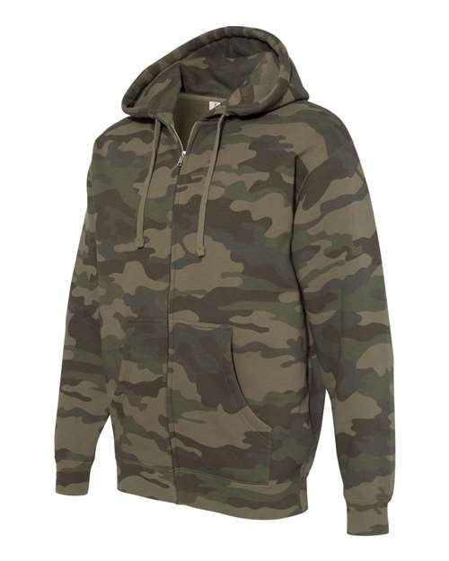 Independent Trading Co IND4000Z Heavyweight Full-Zip Hooded Sweatshirt - Forest Camo - HIT a Double