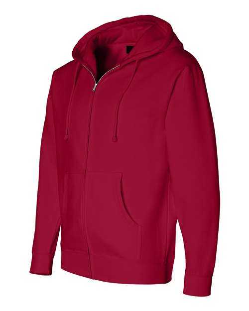 Independent Trading Co IND4000Z Heavyweight Full-Zip Hooded Sweatshirt - Red - HIT a Double