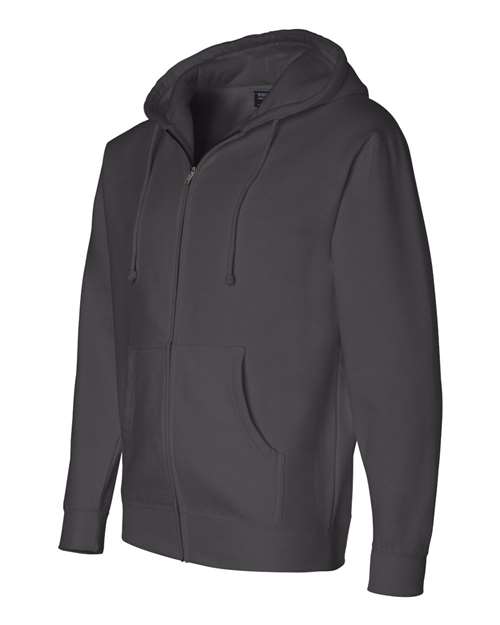 Independent Trading Co IND4000Z Heavyweight Full-Zip Hooded Sweatshirt - Solid Charcoal - HIT a Double