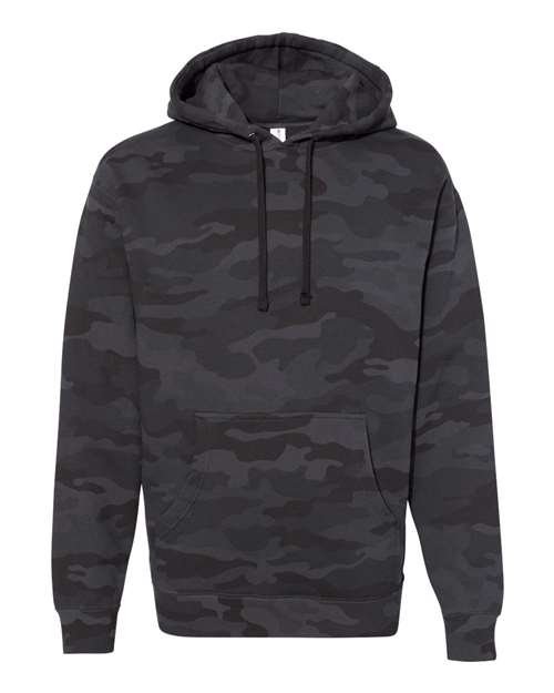 Independent Trading Co IND4000 Heavyweight Hooded Sweatshirt - Black Camo - HIT a Double
