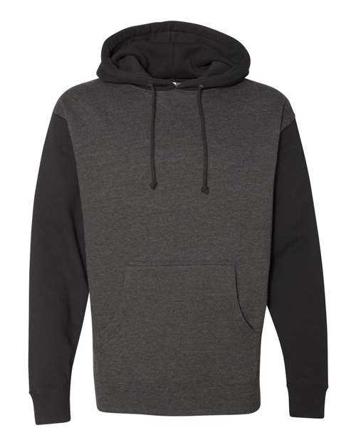 Independent Trading Co IND4000 Heavyweight Hooded Sweatshirt - Charcoal Heather Black - HIT a Double