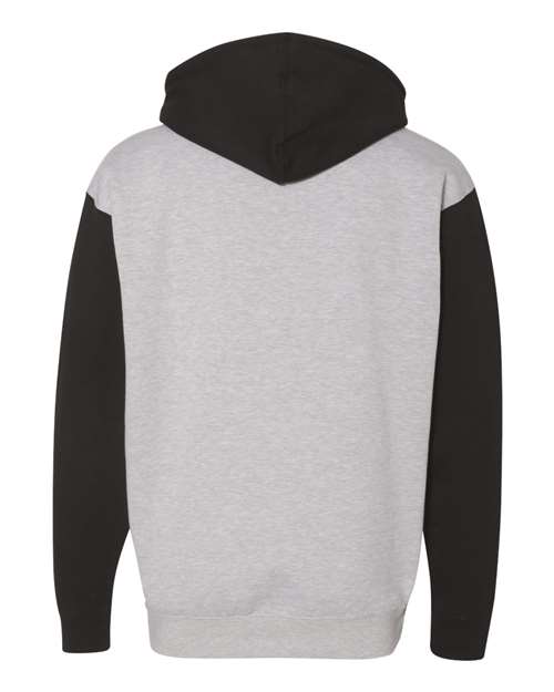Independent Trading Co IND4000 Heavyweight Hooded Sweatshirt - Grey Heather Black - HIT a Double