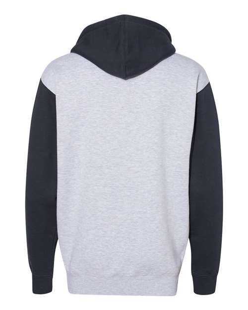 Independent Trading Co IND4000 Heavyweight Hooded Sweatshirt - Grey Heather Slate Blue - HIT a Double