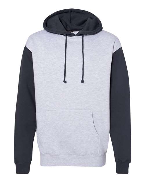 Independent Trading Co IND4000 Heavyweight Hooded Sweatshirt - Grey Heather Slate Blue - HIT a Double