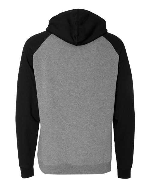 Independent Trading Co IND40RP Raglan Hooded Sweatshirt - Gunmetal Heather Black - HIT a Double