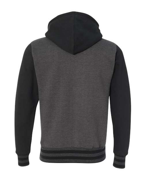 Independent Trading Co IND45UVZ Unisex Heavyweight Varsity Full-Zip Hooded Sweatshirt - Charcoal Heather Black - HIT a Double