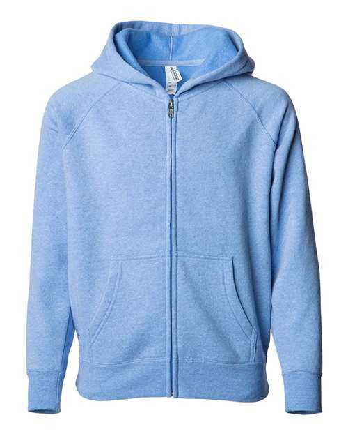 Independent Trading Co PRM10TSBZ Toddler Lightweight Special Blend Raglan Zip Hood - Pacific - HIT a Double