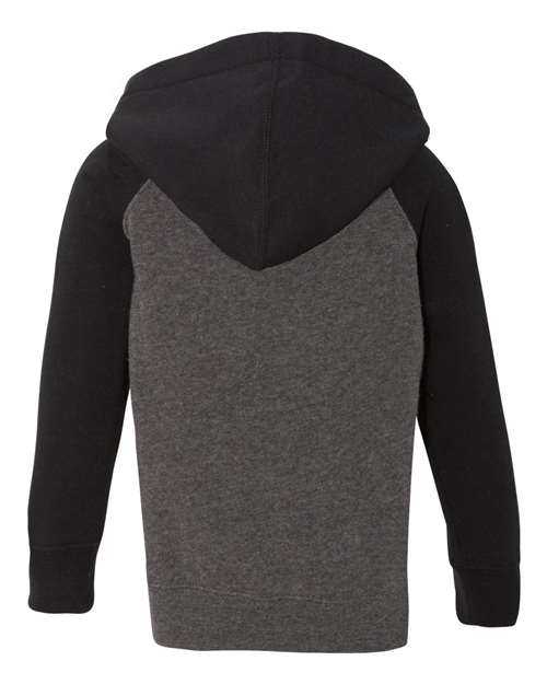 Independent Trading Co PRM10TSB Toddler Special Blend Raglan Hooded Sweatshirt - Carbon Black - HIT a Double