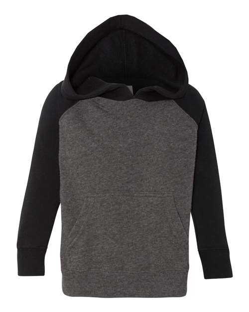 Independent Trading Co PRM10TSB Toddler Special Blend Raglan Hooded Sweatshirt - Carbon Black - HIT a Double