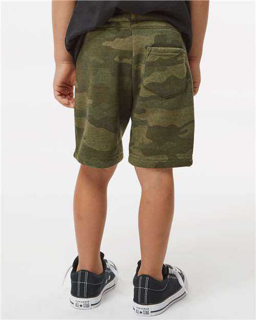 Independent Trading Co PRM11SRT Toddler Lightweight Special Blend Sweatshorts - Forest Camo Heather&quot; - &quot;HIT a Double