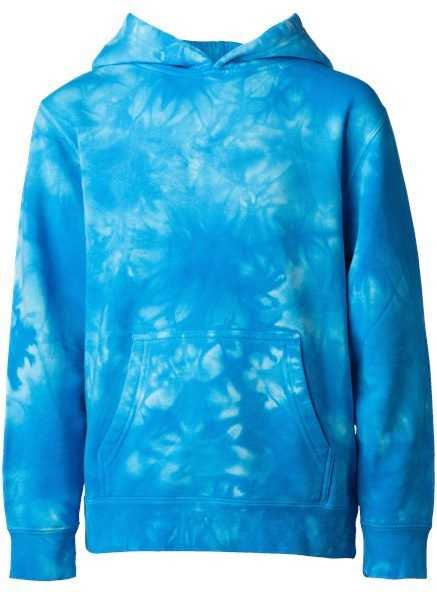 Independent Trading Co PRM1500TD Youth Midweight Tie-Dye Hooded Pullover - Tie Dye Aqua Blue&quot; - &quot;HIT a Double