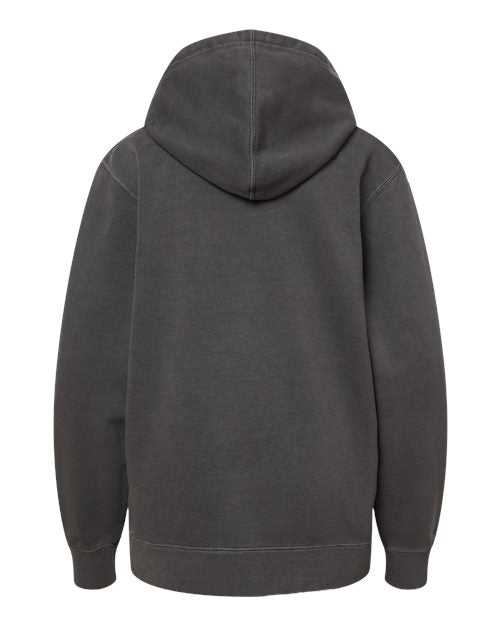 Independent Trading Co PRM1500Y Youth Midweight Pigment-Dyed Hooded Sweatshirt - Pigment Black - HIT a Double