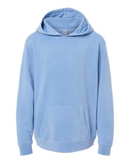 Independent Trading Co PRM1500Y Youth Midweight Pigment-Dyed Hooded Sweatshirt - Pigment Light Blue - HIT a Double