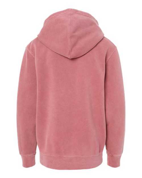 Independent Trading Co PRM1500Y Youth Midweight Pigment-Dyed Hooded Sweatshirt - Pigment Maroon - HIT a Double