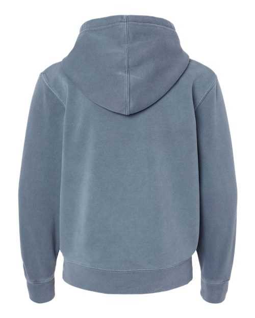Independent Trading Co PRM1500Y Youth Midweight Pigment-Dyed Hooded Sweatshirt - Pigment Slate Blue - HIT a Double