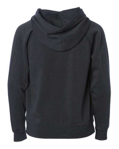 Independent Trading Co PRM15YSBZ Youth Lightweight Special Blend Raglan Zip Hood - Black - HIT a Double