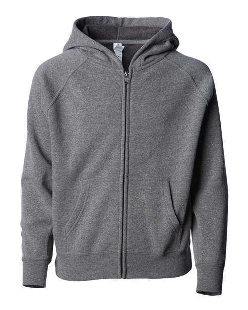 Independent Trading Co PRM15YSBZ Youth Lightweight Special Blend Raglan Zip Hood - Nickel - HIT a Double