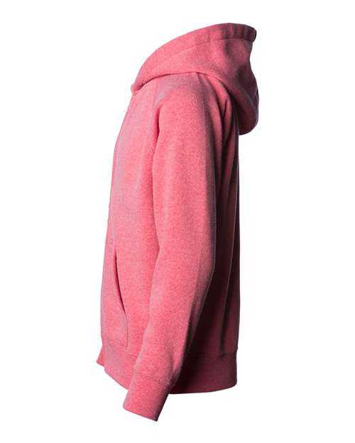 Independent Trading Co PRM15YSBZ Youth Lightweight Special Blend Raglan Zip Hood - Pomegranate - HIT a Double