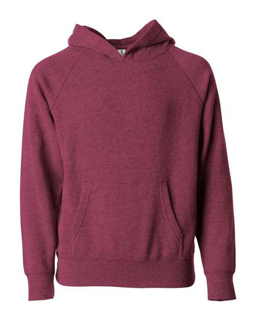Independent Trading Co PRM15YSB Youth Special Blend Raglan Hooded Sweatshirt - Crimson - HIT a Double