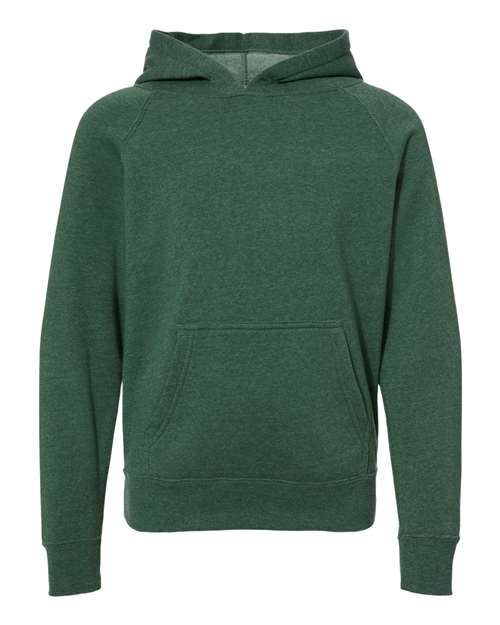 Independent Trading Co PRM15YSB Youth Special Blend Raglan Hooded Sweatshirt - Moss - HIT a Double