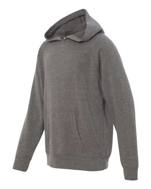 Independent Trading Co PRM15YSB Youth Special Blend Raglan Hooded Sweatshirt - Nickel - HIT a Double