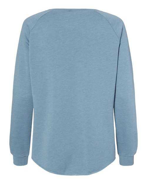 Independent Trading Co PRM2000 Women's California Wave Wash Crewneck Sweatshirt - Misty Blue - HIT a Double