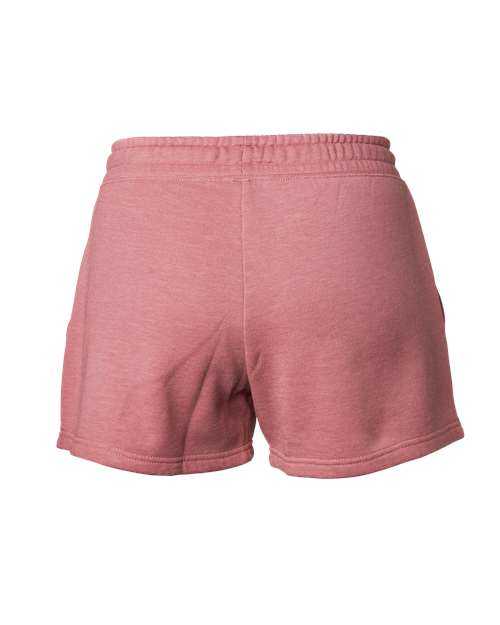 Independent Trading Co PRM20SRT Womens Lightweight California Wave Wash Sweatshorts - Dusty Rose - HIT a Double - 2