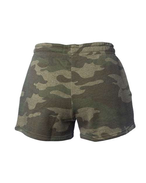 Independent Trading Co PRM20SRT Womens Lightweight California Wave Wash Sweatshorts - Forest Camo Heather - HIT a Double - 2