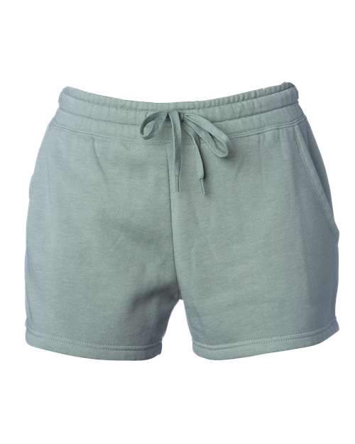 Independent Trading Co PRM20SRT Womens Lightweight California Wave Wash Sweatshorts - Sage - HIT a Double - 1