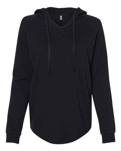 Independent Trading Co PRM2500 Womens Lightweight California Wave Wash Hooded Sweatshirt - Black - HIT a Double