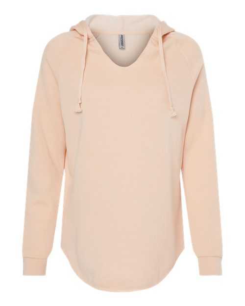 Independent Trading Co PRM2500 Womens Lightweight California Wave Wash Hooded Sweatshirt - Blush - HIT a Double